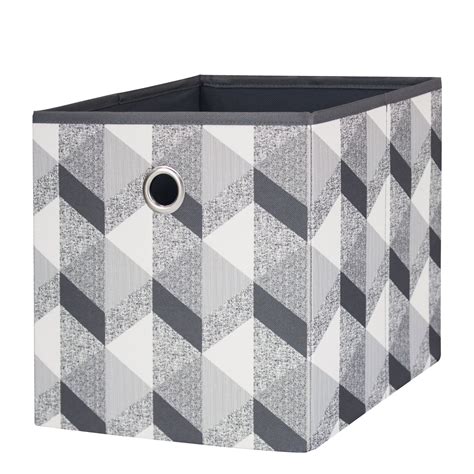 fabric storage bin grey metallic geo|Mainstays Collapsible Fabric Cube Storage Bins .